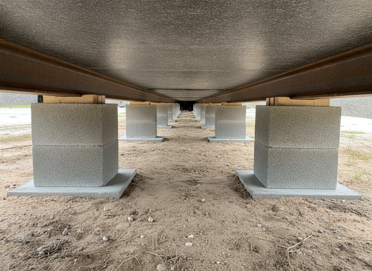 Mobile Home Leveling — representative example of the materials and finish used
