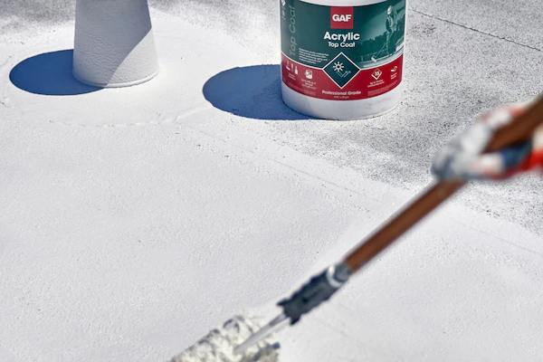 Professional roof coating work completed by licensed roofing contractors