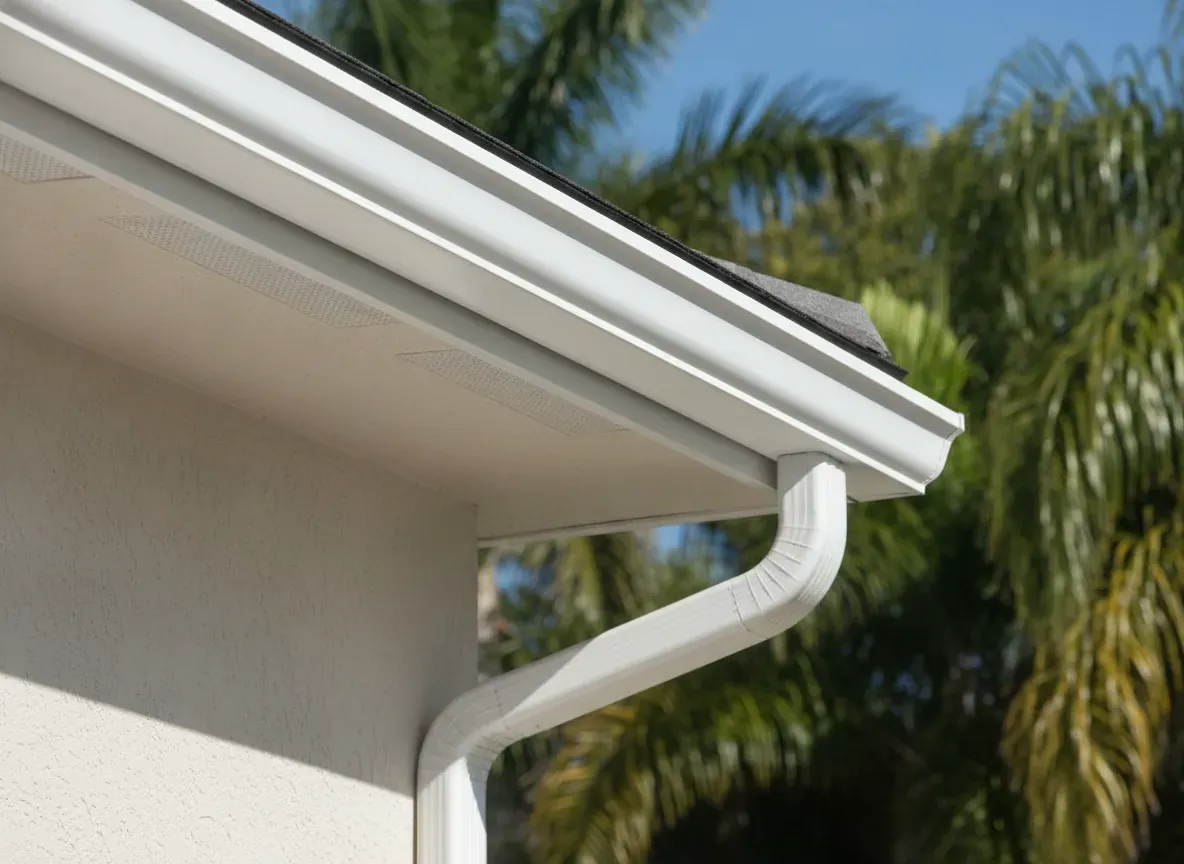 Professional seamless aluminum gutters work completed by Pro Specialty Services, a licensed Lake County contractor