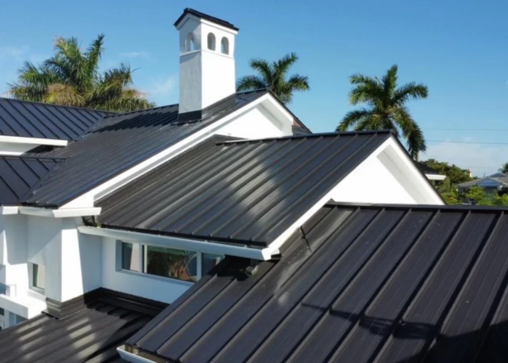 Professional standing seam metal roof work completed by licensed roofing contractors